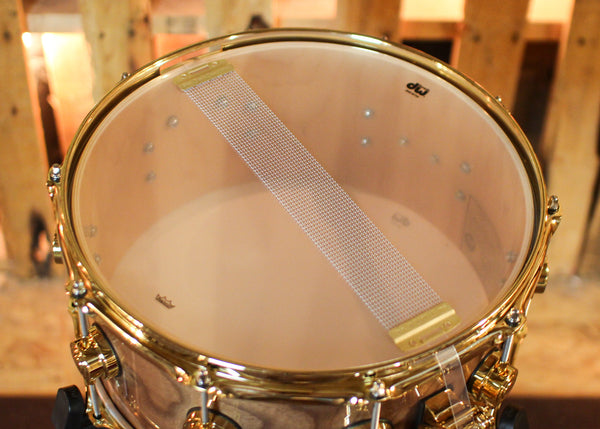 DW 6.5x14 Collector's Maple 333 Natural Lacquer over Moabi Snare Drum - SO#1435564