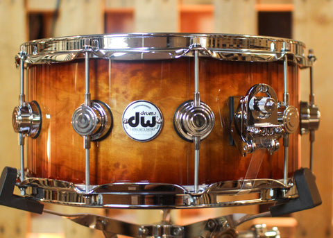 DW 6.5x14 Collector's Maple 333 Rich Red Burst over Quilted Maple Snare Drum - SO#1444857