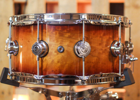 DW 6.5x14 Collector's Maple 333 Rich Red Burst over Quilted Maple Snare Drum - SO#1444857