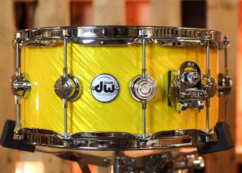 DW 6.5x14 Collector's Maple 333 Twisted Yellow Satin Snare Drum - SO#1441169