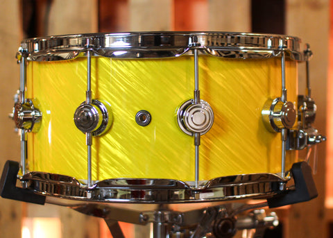 DW 6.5x14 Collector's Maple 333 Twisted Yellow Satin Snare Drum - SO#1441169