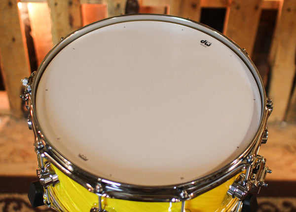 DW 6.5x14 Collector's Maple 333 Twisted Yellow Satin Snare Drum - SO#1441169