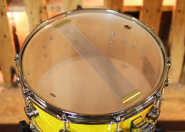 DW 6.5x14 Collector's Maple 333 Twisted Yellow Satin Snare Drum - SO#1441169