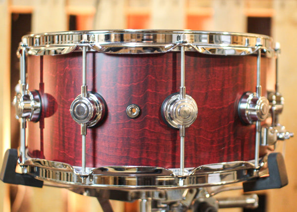 DW 6.5x14 Collector's Maple HVLT Cherry Bloodstain Hard Satin Snare Drum - SO#1356056