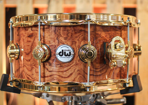DW 6.5x14 Collector's Maple Mahogany Waterfall Bubinga Snare Drum - SO#1344460