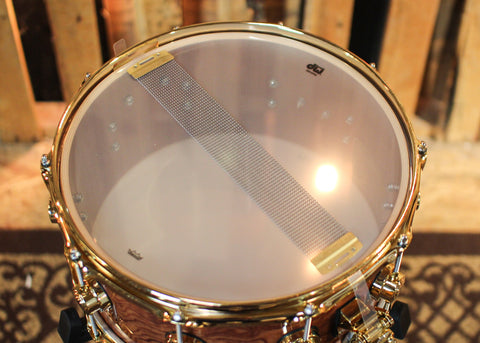 DW 6.5x14 Collector's Maple Mahogany Waterfall Bubinga Snare Drum - SO#1344460