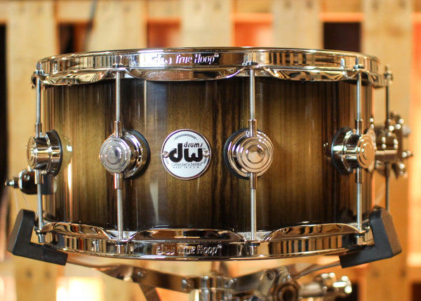DW 6.5x14 Collector's Maple VLT Candy Black Burst over European Walnut Snare Drum - SO#1358656