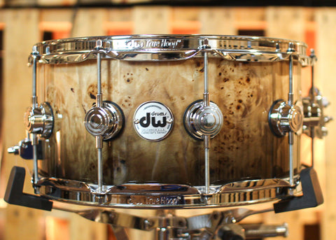 DW 6.5x14 Collector's Maple VLT Candy Black Fade over Mapa Burl Snare Drum - SO#1343940