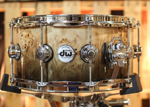DW 6.5x14 Collector's Maple VLT Candy Black Fade over Mapa Burl Snare Drum - SO#1343940
