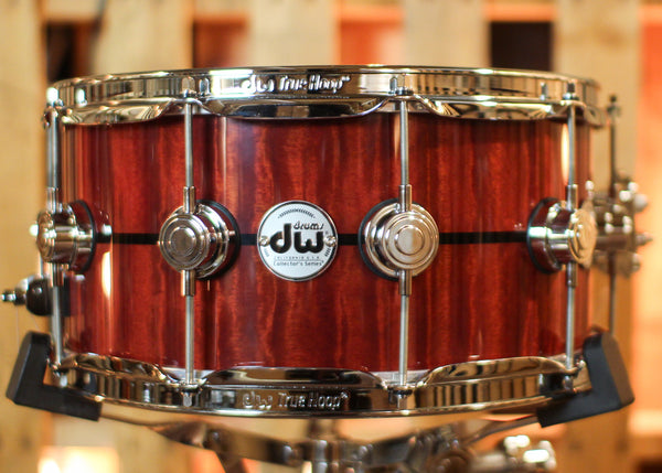 DW 6.5x14 Collector's Maple VLT Cherry Stain Makore Snare Drum - SO#1426113