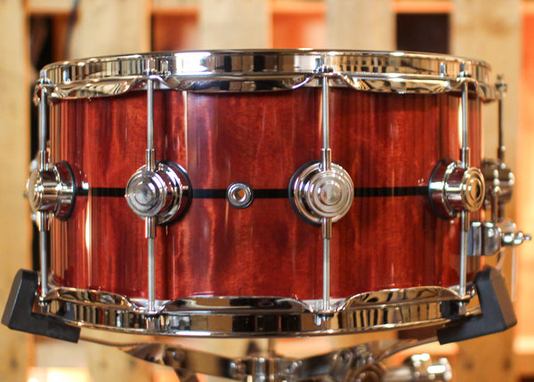 DW 6.5x14 Collector's Maple VLT Cherry Stain Makore Snare Drum - SO#1426113