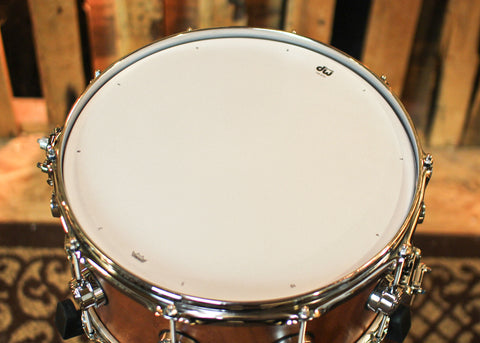 DW 6.5x14 Collector's Maple VLT Natural Hard Satin over Koa Snare Drum - SO#1357779