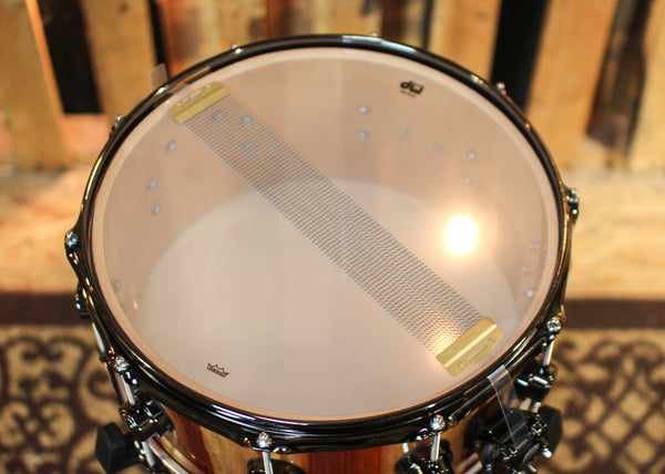 DW 6.5x14 Collector's Maple VLT Candy Stripe Padauk Snare Drum - SO#1344440