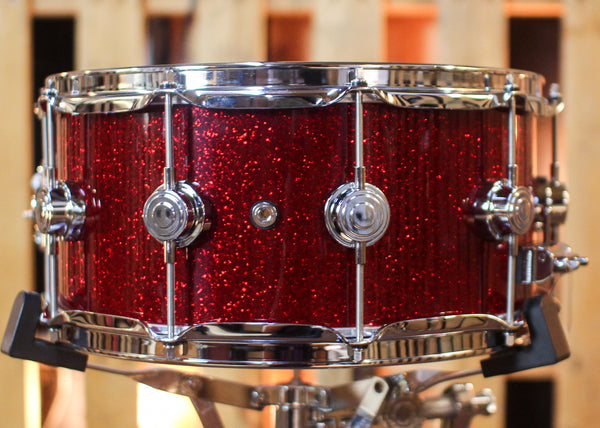 DW 6.5x14 Collector's Maple VLT Ruby Glass Snare Drum - SO#1452253