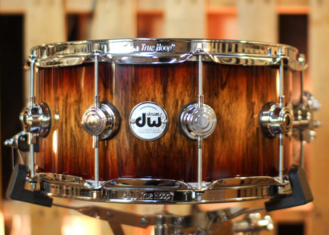 DW 6.5x14 Collector's Maple VLT Toasted Almond Burst over Tigerwood Snare Drum - SO#1430540