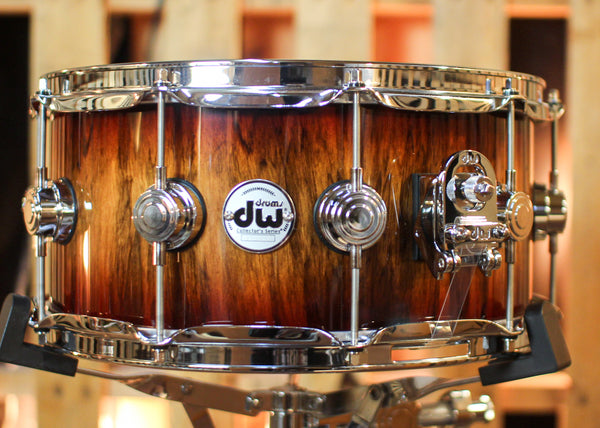 DW 6.5x14 Collector's Maple VLT Toasted Almond Burst over Tigerwood Snare Drum - SO#1430540