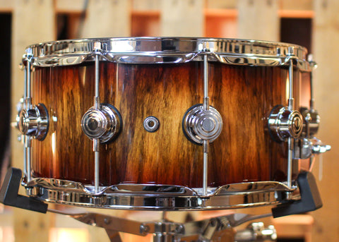 DW 6.5x14 Collector's Maple VLT Toasted Almond Burst over Tigerwood Snare Drum - SO#1430540