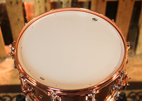 DW 6.5x14 Collector's Polished Copper Snare Drum w/ Copper Hardware - DRVP6514SPP