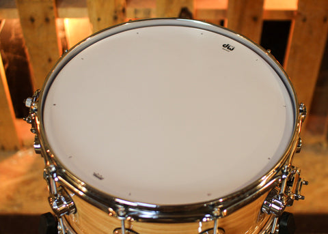 DW 6.5x14 Collector's Pure Oak HVLT Natural Lacquer Snare Drum - SO#1424770