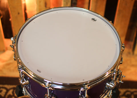 DW 6.5x14 Collector's Purpleheart HVLT Solid Purple Lacquer Snare Drum - SO#1448315