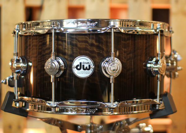 DW 6.5x14 Collector's Walnut Candy Black Fade over Smoked Figured Eucalyptus Snare Drum - SO#1424834