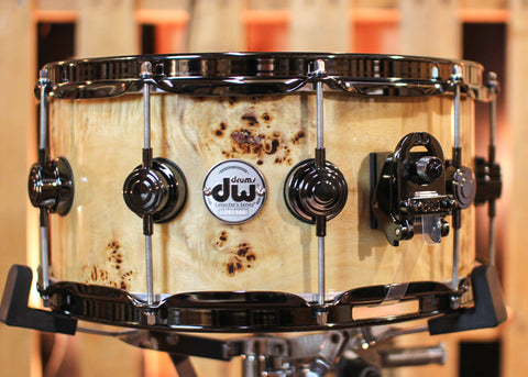 DW 6.5x14 Collector's Purpleheart HVLT Mapa Burl Snare Drum - SO#1315781