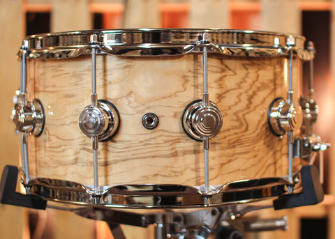 DW 6.5x14 Collector's Pure Purpleheart Olive Ash Burl Snare Drum - SO#1344469