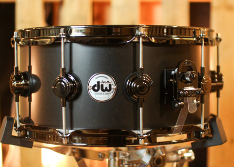 DW 6.5x14 Collector's SonicPly Ebony Satin Oil Snare Drum - SO#1412874