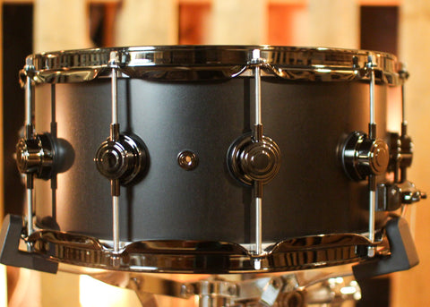 DW 6.5x14 Collector's SonicPly Ebony Satin Oil Snare Drum - SO#1412874
