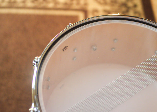 DW 6.5x14 Collector's SonicPly Natural Hard Satin over Tigerwood Snare Drum - SO#1448317