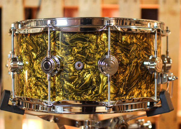 DW 6.5x14 Collector's Maple VLT Gold Abalone Snare Drum - SO#1423478