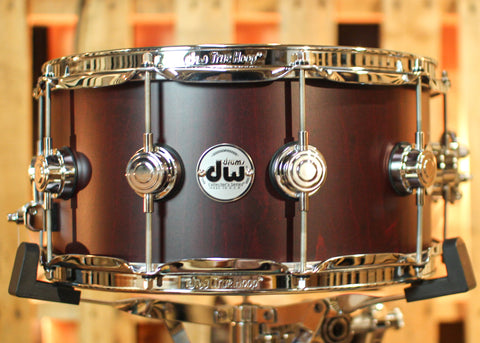 DW 6.5x14 Collector's Maple VLT Deep Cherry Satin Oil Snare Drum - SO#1318344