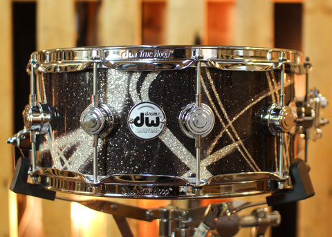 DW 6x14 Collector's Maple VLT Smoke Glass Contrail Snare Drum - SO#1457913