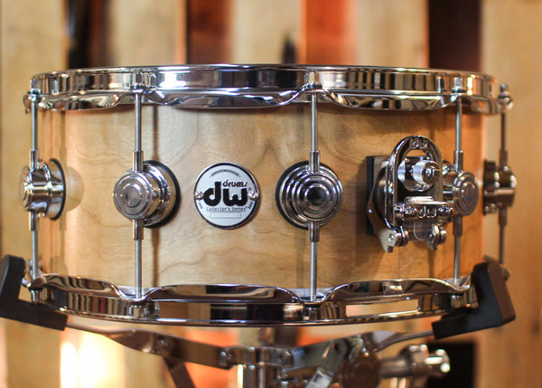 DW 6x14 Collector's Pure Cherry HVLT Natural Satin Oil Snare Drum - SO#1450172