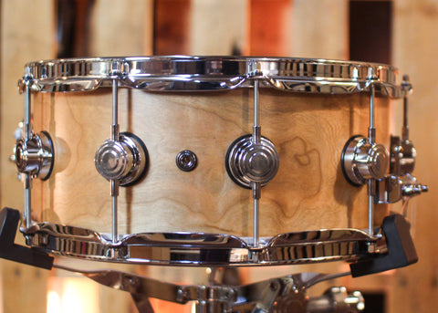 DW 6x14 Collector's Pure Cherry HVLT Natural Satin Oil Snare Drum - SO#1450172