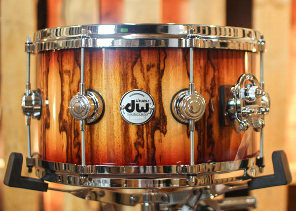 DW 7x13 Collector's Birch Rich Red Burst over African Chen Chen Snare Drum - SO#1291858