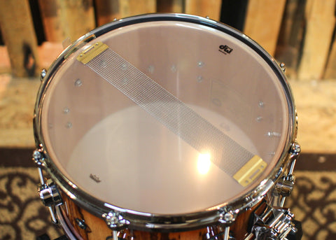 DW 7x13 Collector's Birch Rich Red Burst over African Chen Chen Snare Drum - SO#1291858