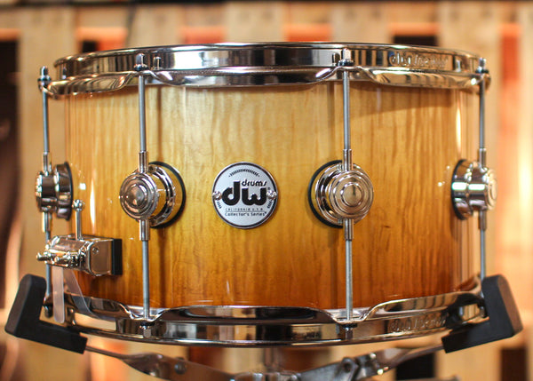 DW 7x13 Collector's Maple VLT Burnt Toast Fade over Curly Maple Snare Drum - SO#1291851