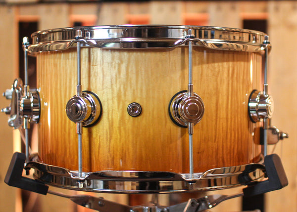 DW 7x13 Collector's Maple VLT Burnt Toast Fade over Curly Maple Snare Drum - SO#1291851