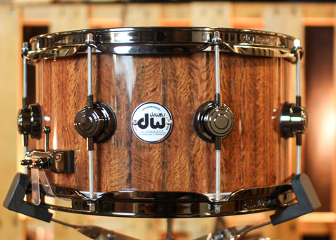 DW 7x13 Collector's Purpleheart VLT Natural Lacquer over Red Tigerwood Snare Drum - SO#1410002