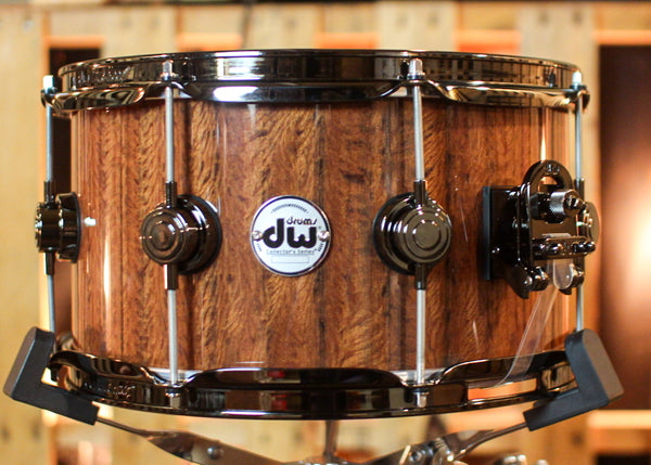 DW 7x13 Collector's Purpleheart VLT Natural Lacquer over Red Tigerwood Snare Drum - SO#1410002