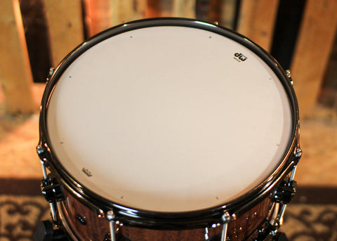 DW 7x13 Collector's Purpleheart VLT Natural Lacquer over Red Tigerwood Snare Drum - SO#1410002
