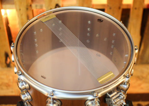 DW 7x14 Collector's Cherry Mahogany Natural Satin Oil Snare Drum - SO#1439019