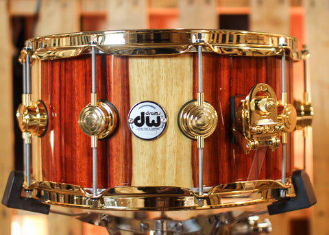 DW 7x14 Collector's Cherry Purplecore Candy Stripe Padauk Snare Drum - SO#1410011