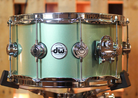 DW 7x14 Collector's Standard Maple Sage Green Metallic Lacquer Snare Drum - SO#1441968