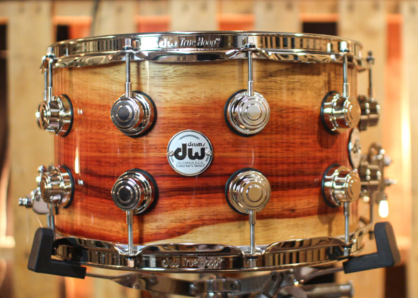 DW 8x14 Collector's Cherry Mahogany Horizontal Padauk Snare Drum - SO#1291854