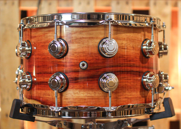 DW 8x14 Collector's Cherry Mahogany Horizontal Padauk Snare Drum - SO#1291854