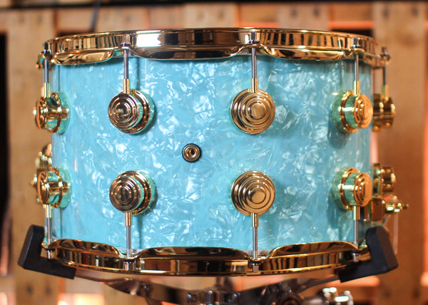 DW 8x14 Collector's Maple Mahogany Seafoam Marine Snare Drum - SO#1417224