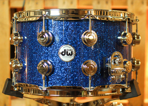 DW 8x14 Collector's Maple VLT Blue Glass Snare Drum - SO#1438336