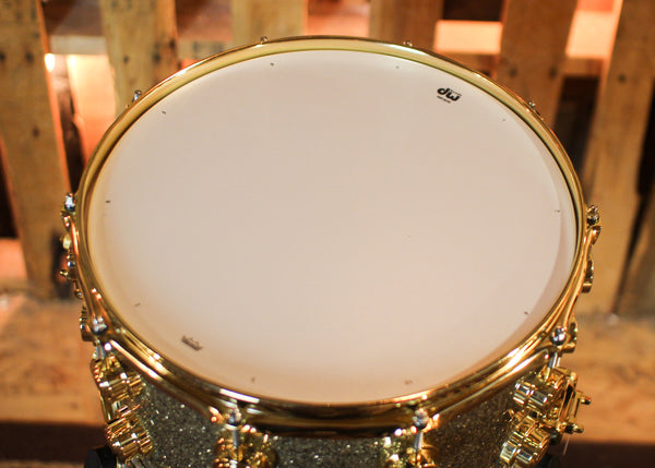 DW 8x14 Collector's Maple VLT Ginger Glitter Glass Snare Drum - SO#1417218